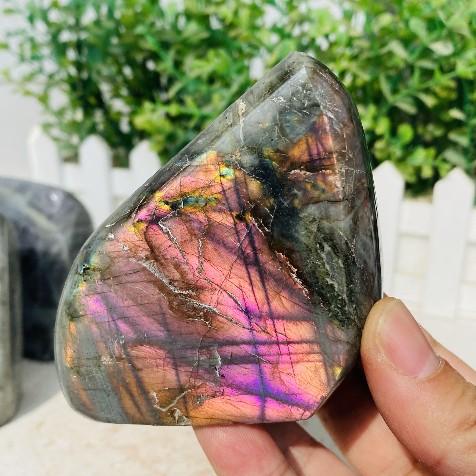 Natural Purple Labradorite Quartz Crystal Freeform Mineral Specimen 1380g