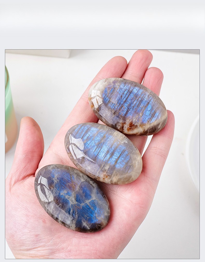 Healing Moonstone Palm Stone Birthstone Crystal Meditation Reiki Worry Stone HOT