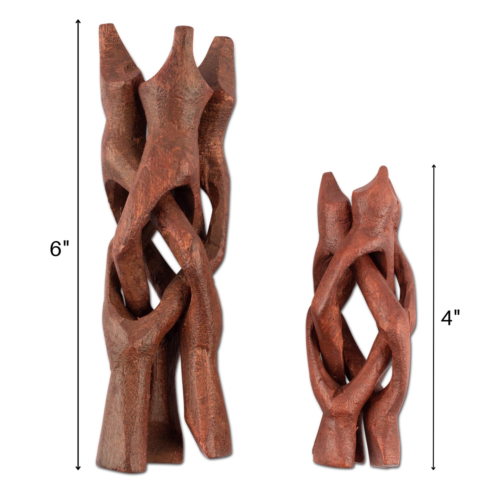 2PCS Wooden Tripod Stands 4″ & 6″ for Crystal Balls, Geodes, Decorative Bowls