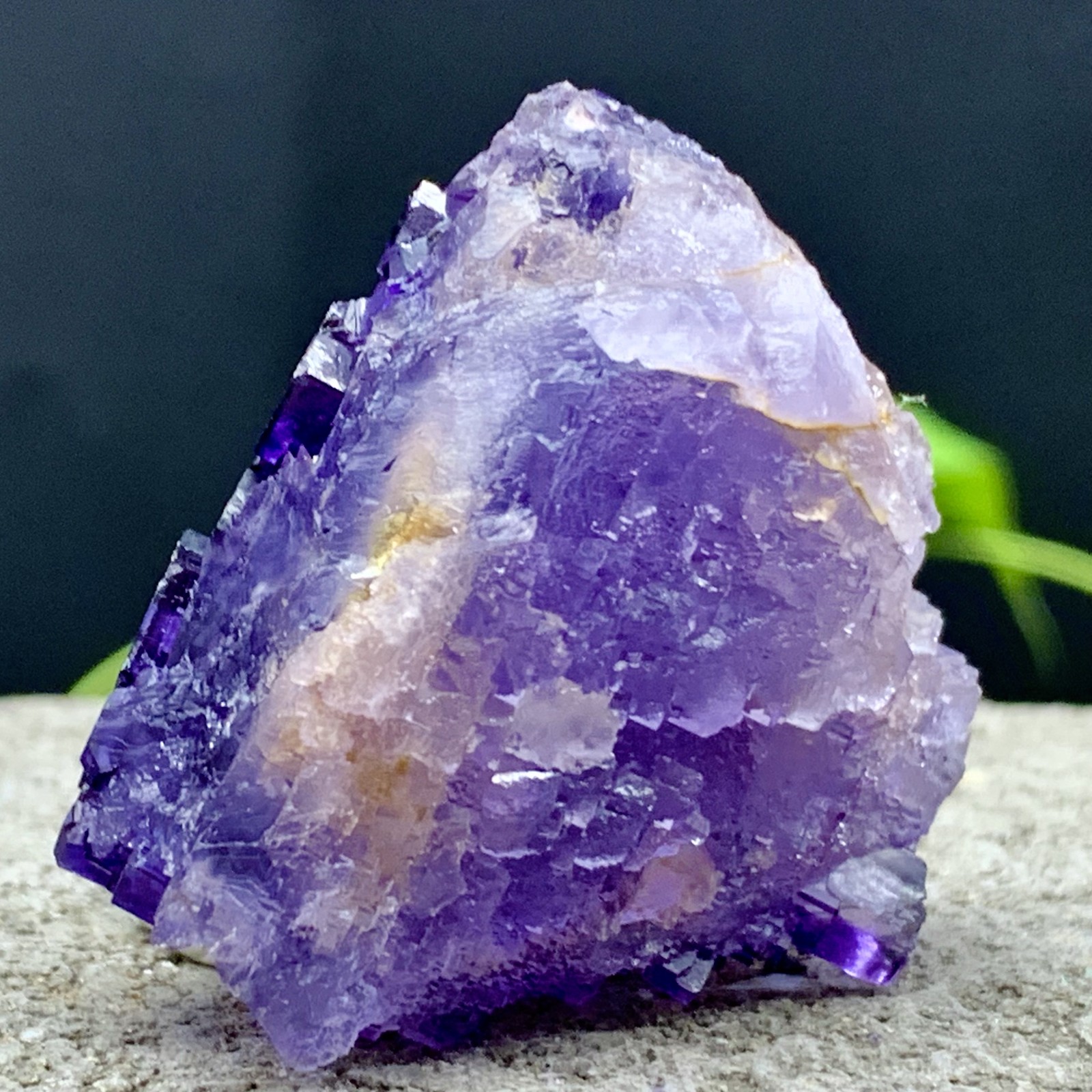 53G Natural purple fluorite Matrix array stepped fluoritemineral specimen/China