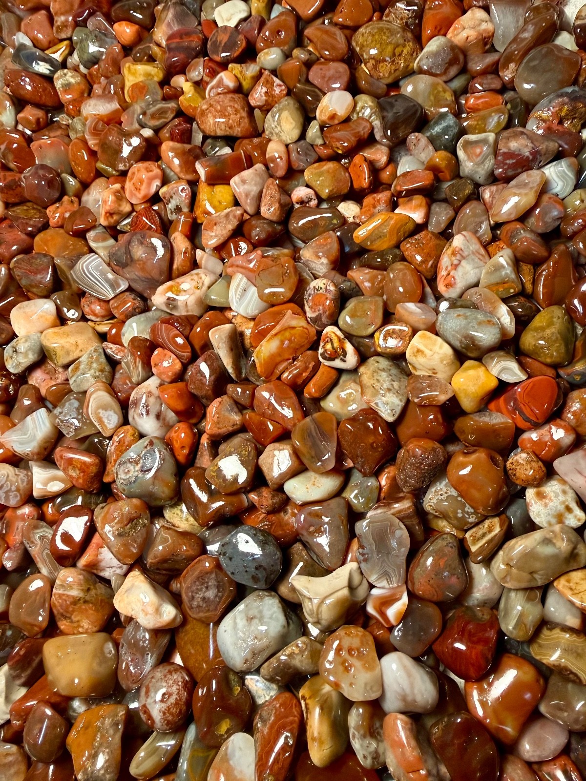 16oz LAKE SUPERIOR AGATE / JASPER MIX POLISHED RANDOM GROUP