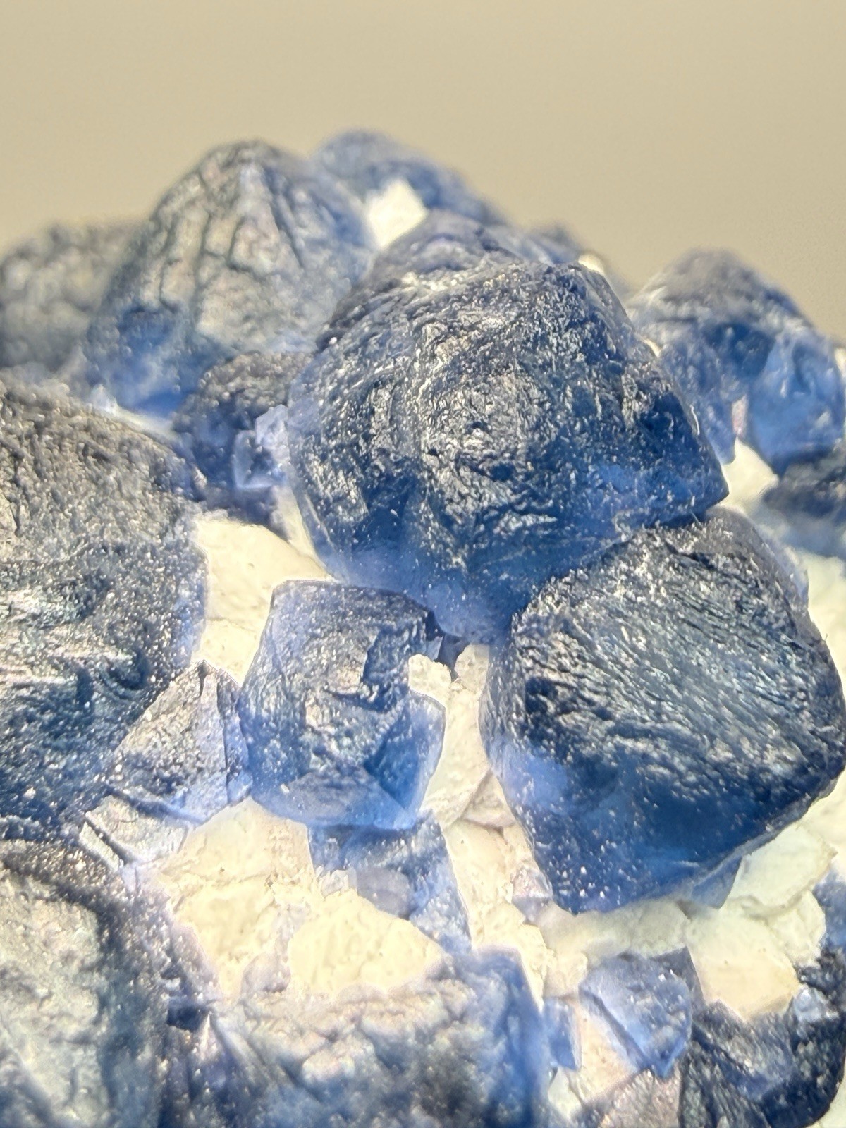 Superb Blueberry Fluorite on Candle Quartz |Huanggang Liang Mine, Inner Mongolia