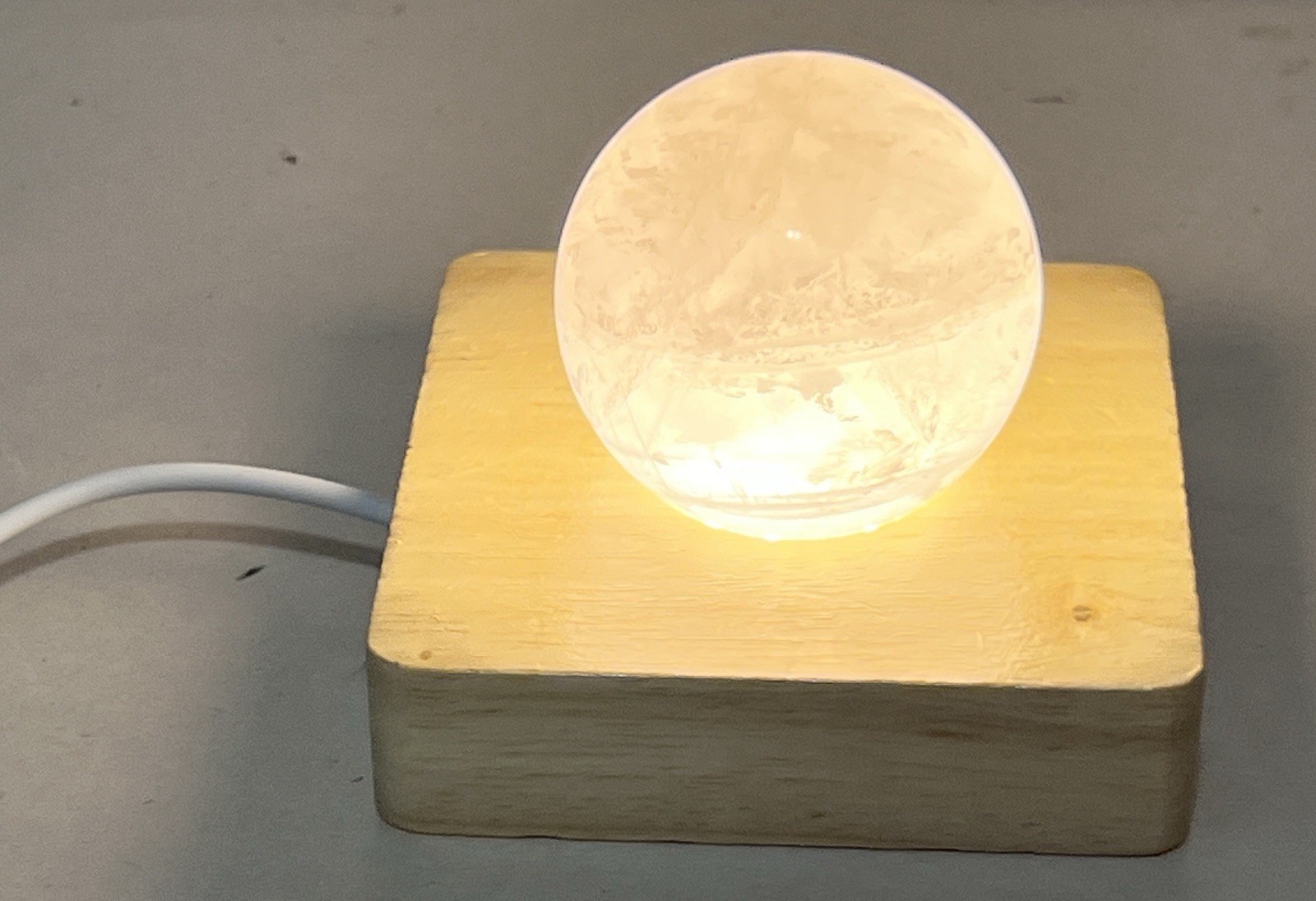 Square Wood Light Sphere Holder Display Stand
