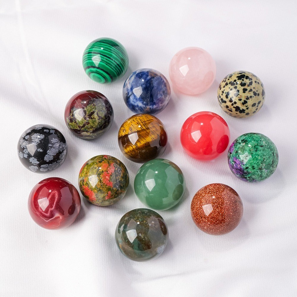 Natural Mixed Crystal Sphere Balls Reiki Healing Stone Decoration Meditation200g