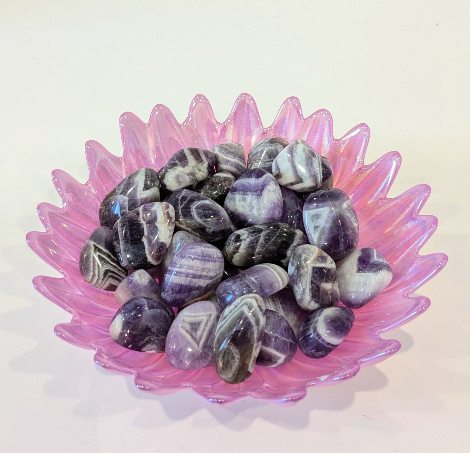 1/2 LB. Tumbled Chevron Amethyst Gemstone .5″- 1″ in Size & 17-20 Stones p/bag