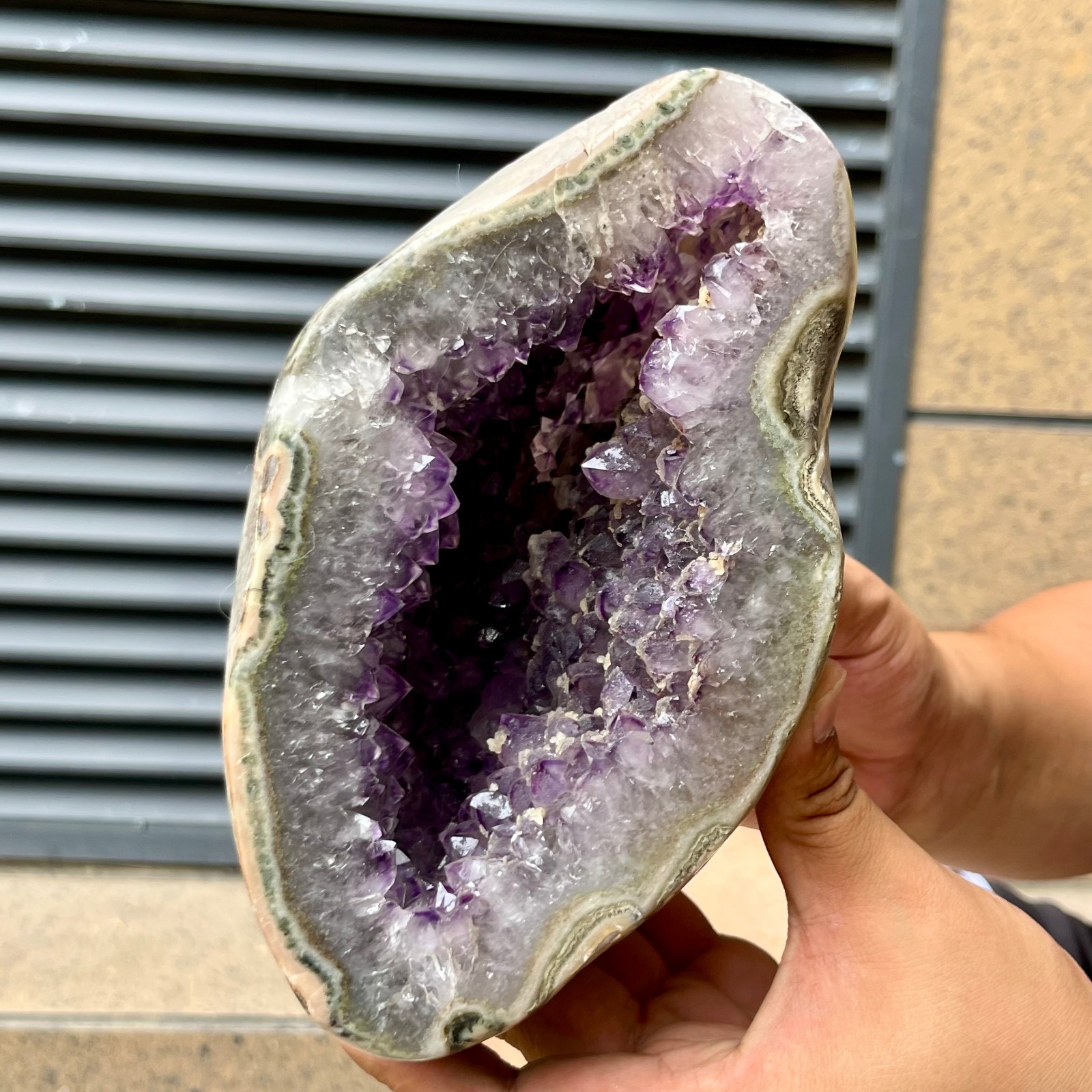 6.4 lb Amethyst Cluster Heart Crystal Birthday Gift Home Decor Collectible Art