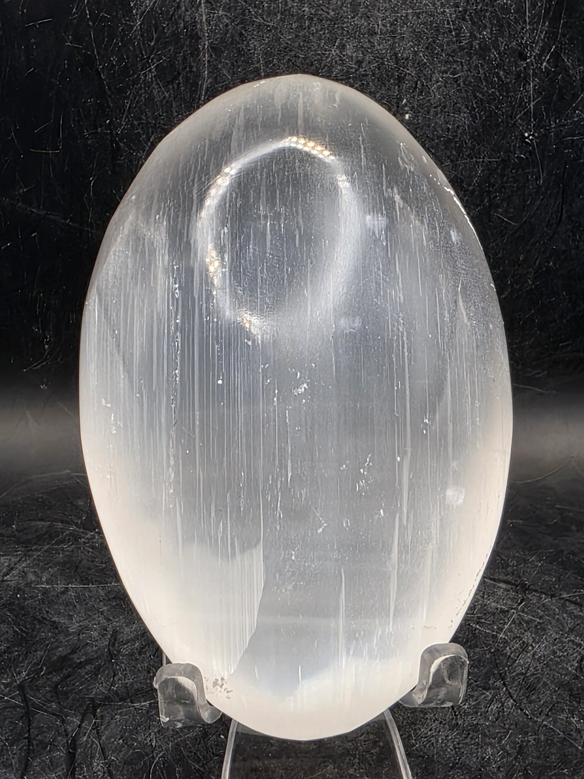 4 inch Selenite palm stone!! 7 ounces!