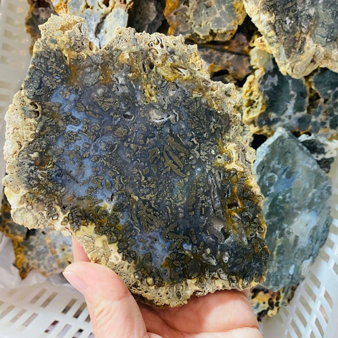 1kg Natural pyrite agate rough stone slices decorative crystal ornaments Random