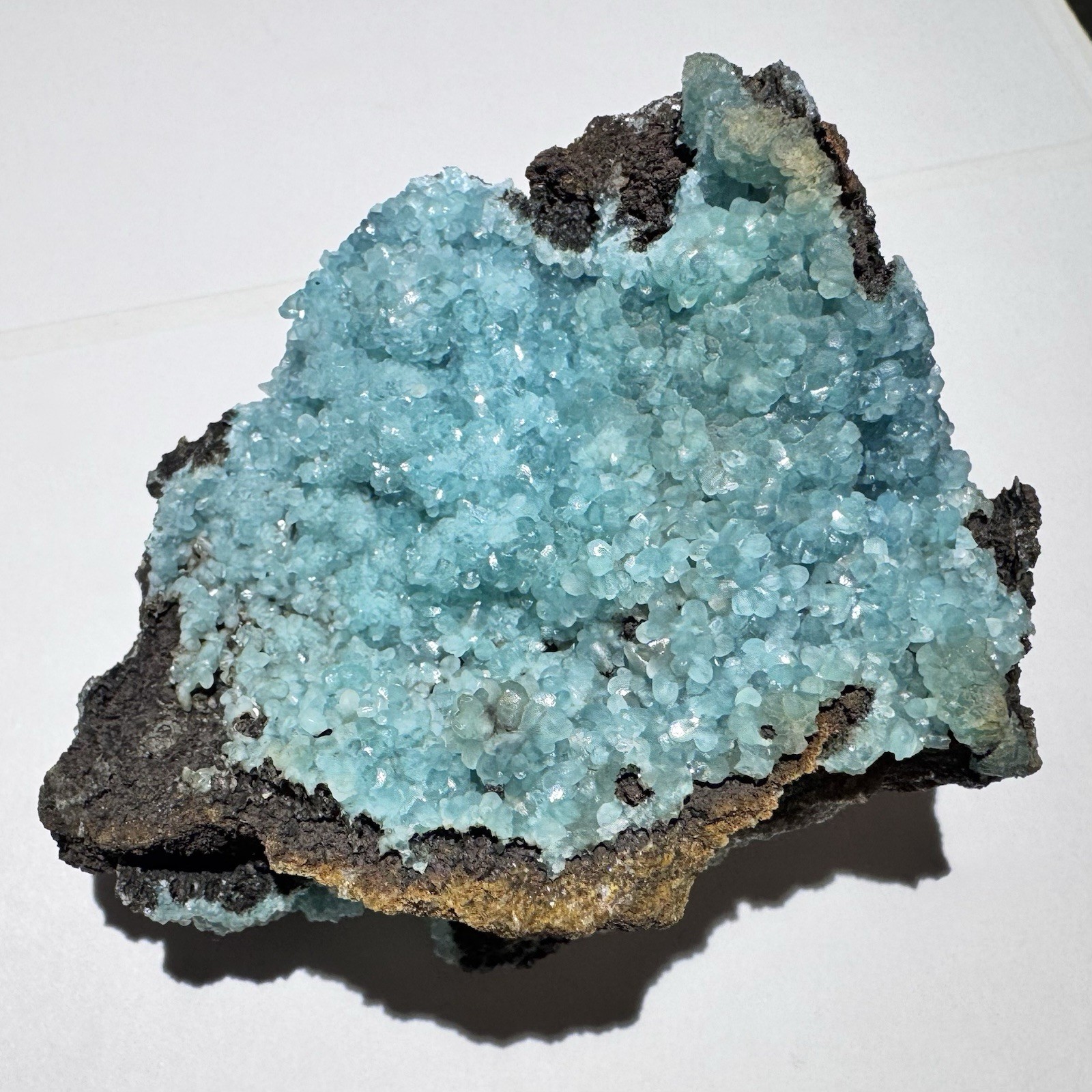 Blue Smithsonite Crystal Cluster ex Virgadaula 2.9” 191g Kelly Mine, New Mexico