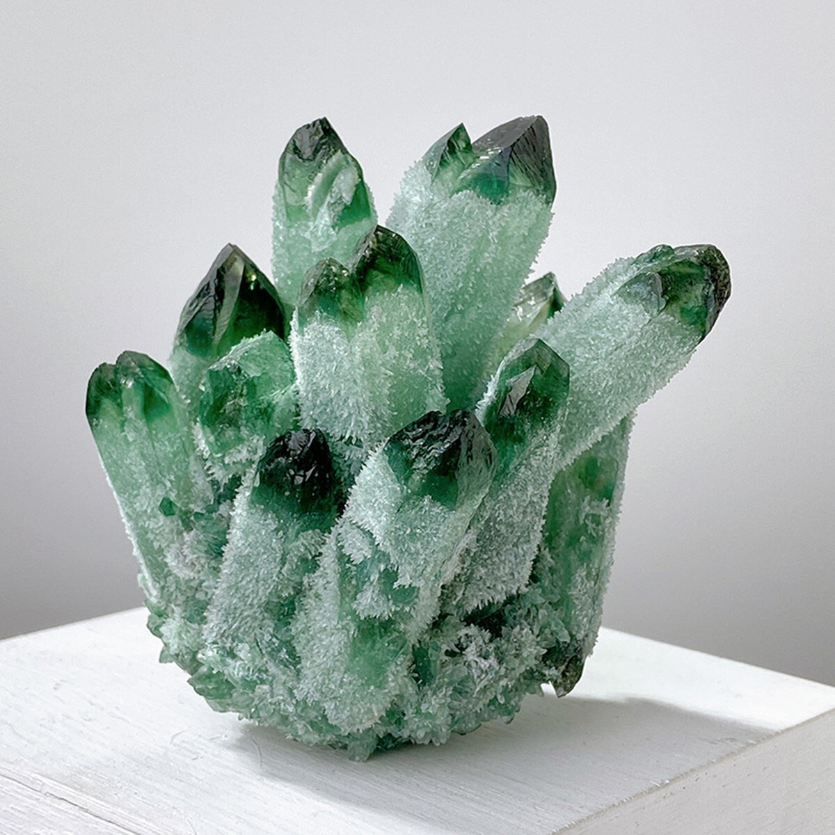 200g+Rare Large Raw Green Phantom Quartz Crystal Cluster Quartz Mineral Specimen
