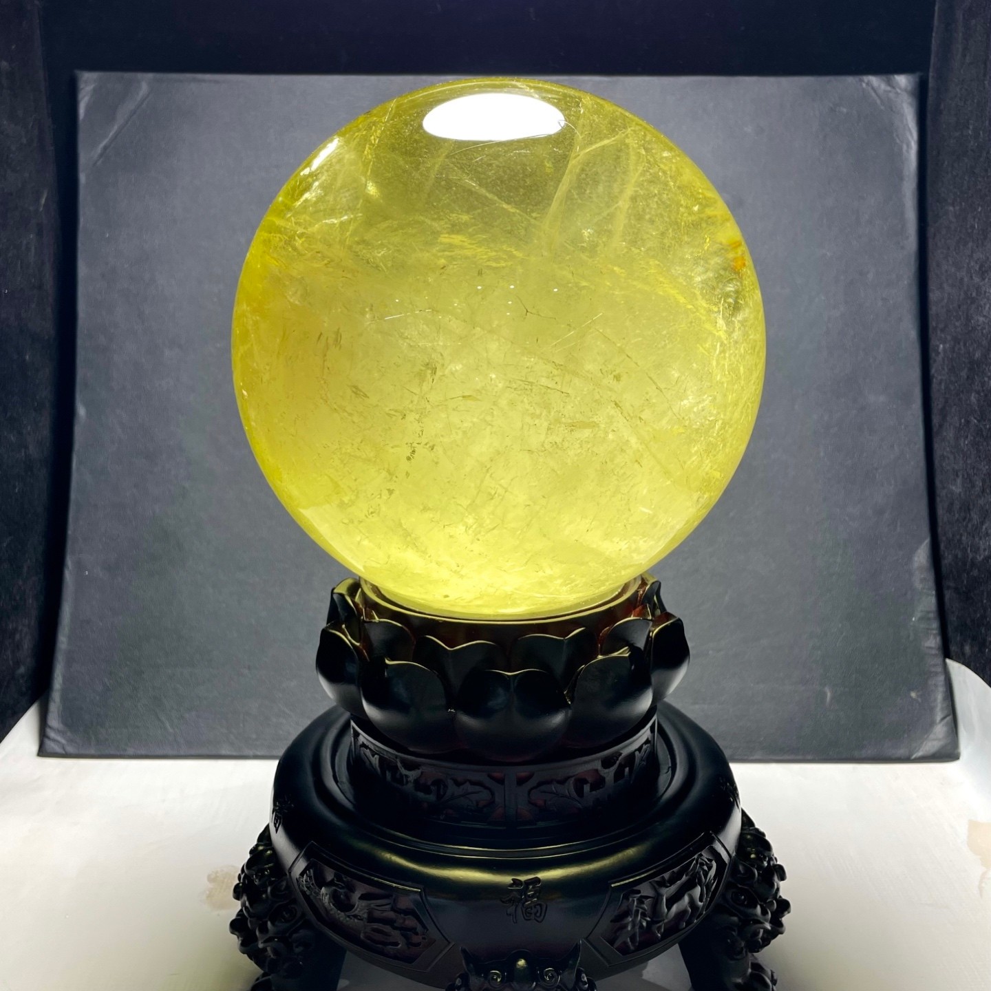 21LBTop Natural Citrine Sphere Quartz Crystals Reiki Ball Gems Decorate Gift