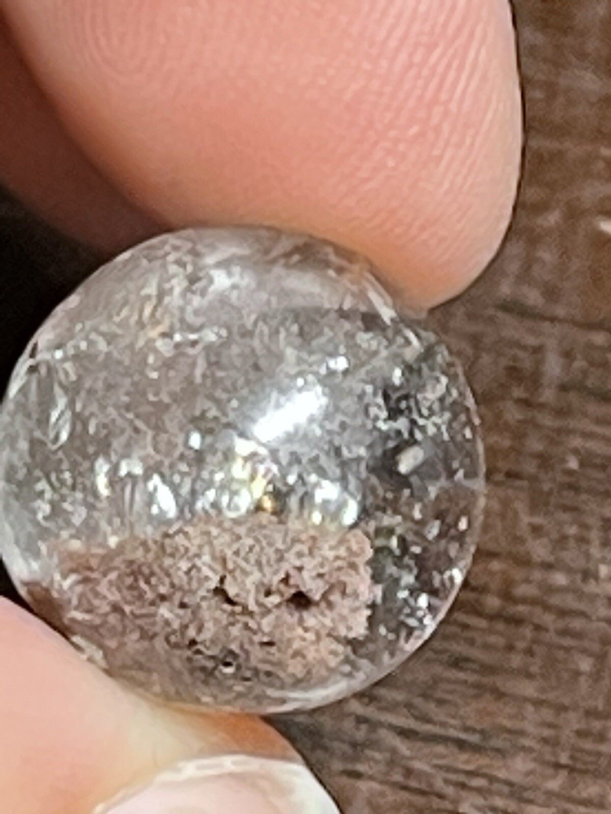 Garden Scenic Quartz with Rainbows Mini Sphere Ball Orb Marble 15.3mm 4g