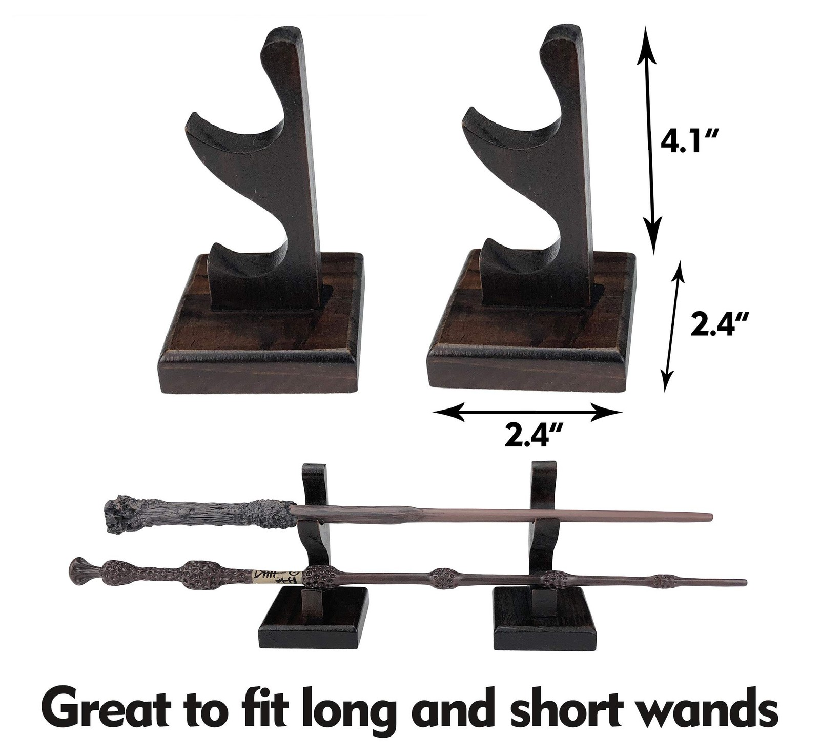 Wizard Wand Stand Display – 2 Tiered Wood Magic Wand Holder for Table Display…