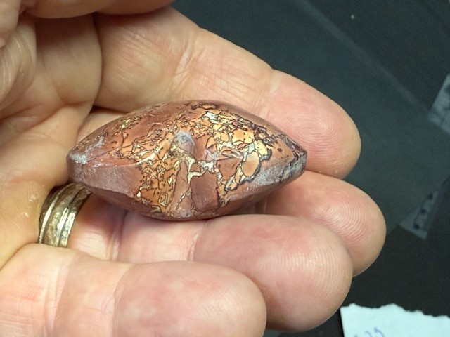 RARE & BEAUTIFUL: 1 5/8 ” MOOKAITE JASPER,MOROCCO.BOTH SIDES NICE!
