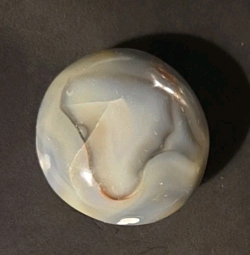 Chalcedony Orca Agate Tumbled Polished NEW Approx. 2.25×2 Inches Pretty Palm Sz.