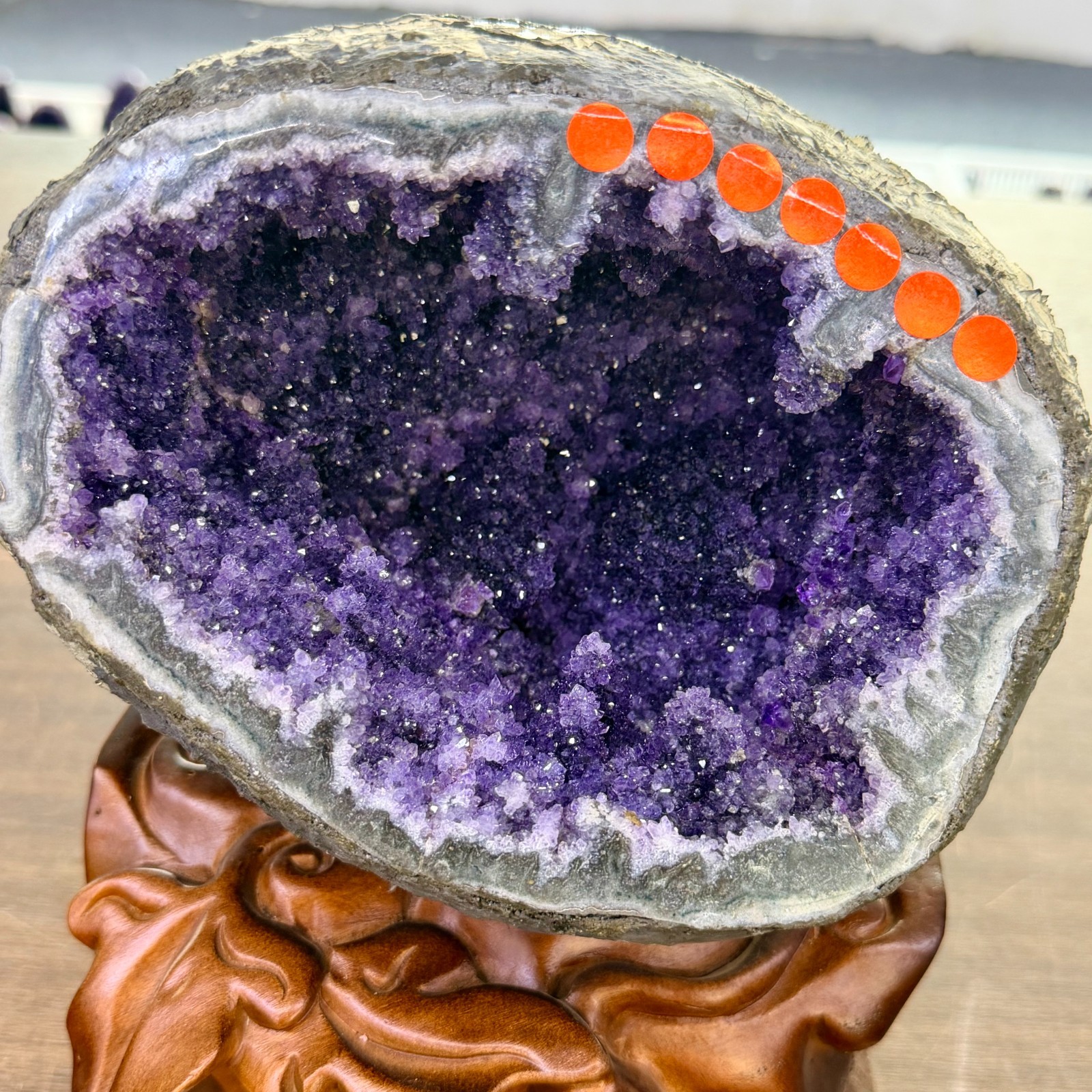 11.22lb Natural Amethyst Treasure Basin Quartz Geode Cluster Healing Decoration