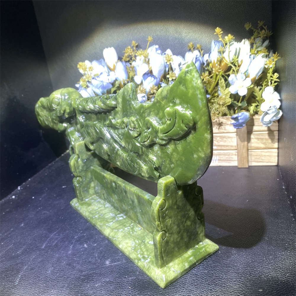 4LB 14.6″Natural Xiuyan Jade Broadsword Crystal Heal Carving Quartz Decor Energy