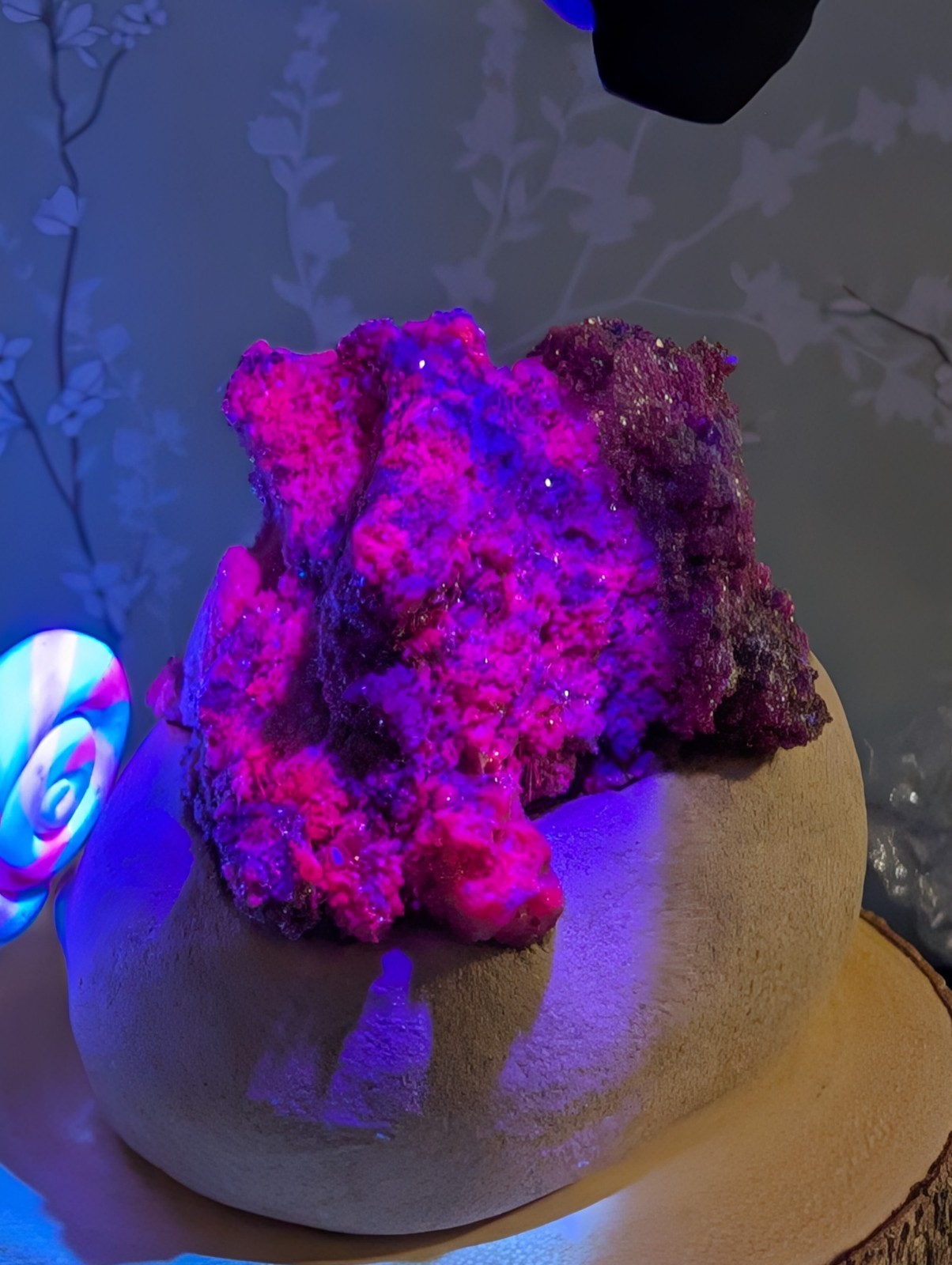 Raw Red Corundum Mineral Natural Ruby Specimen with Clay Figure Gift Collectors