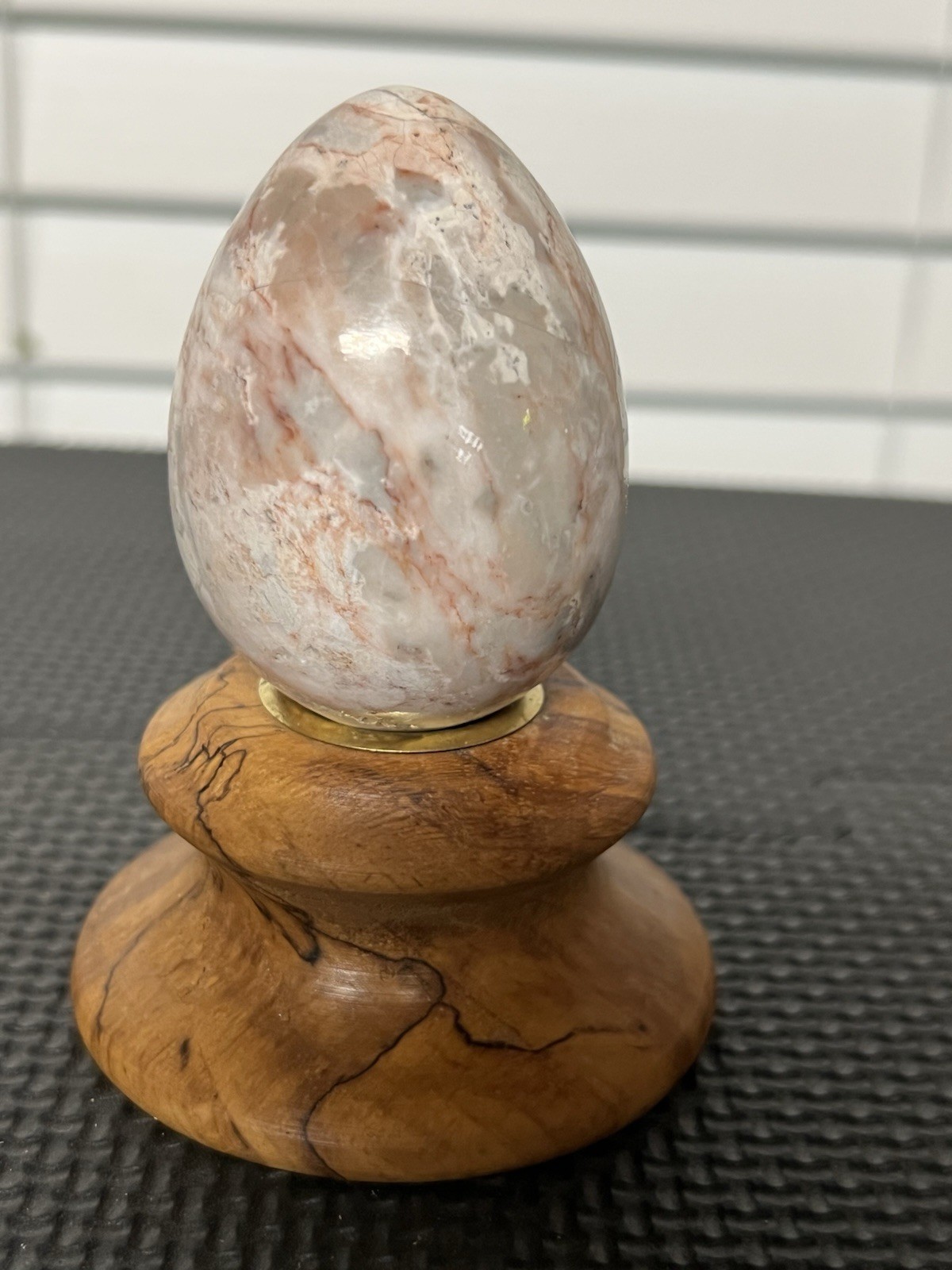 Polished Marble Stone Egg. 2 1/2 in High, 1 1/2in Wide. Preowned.