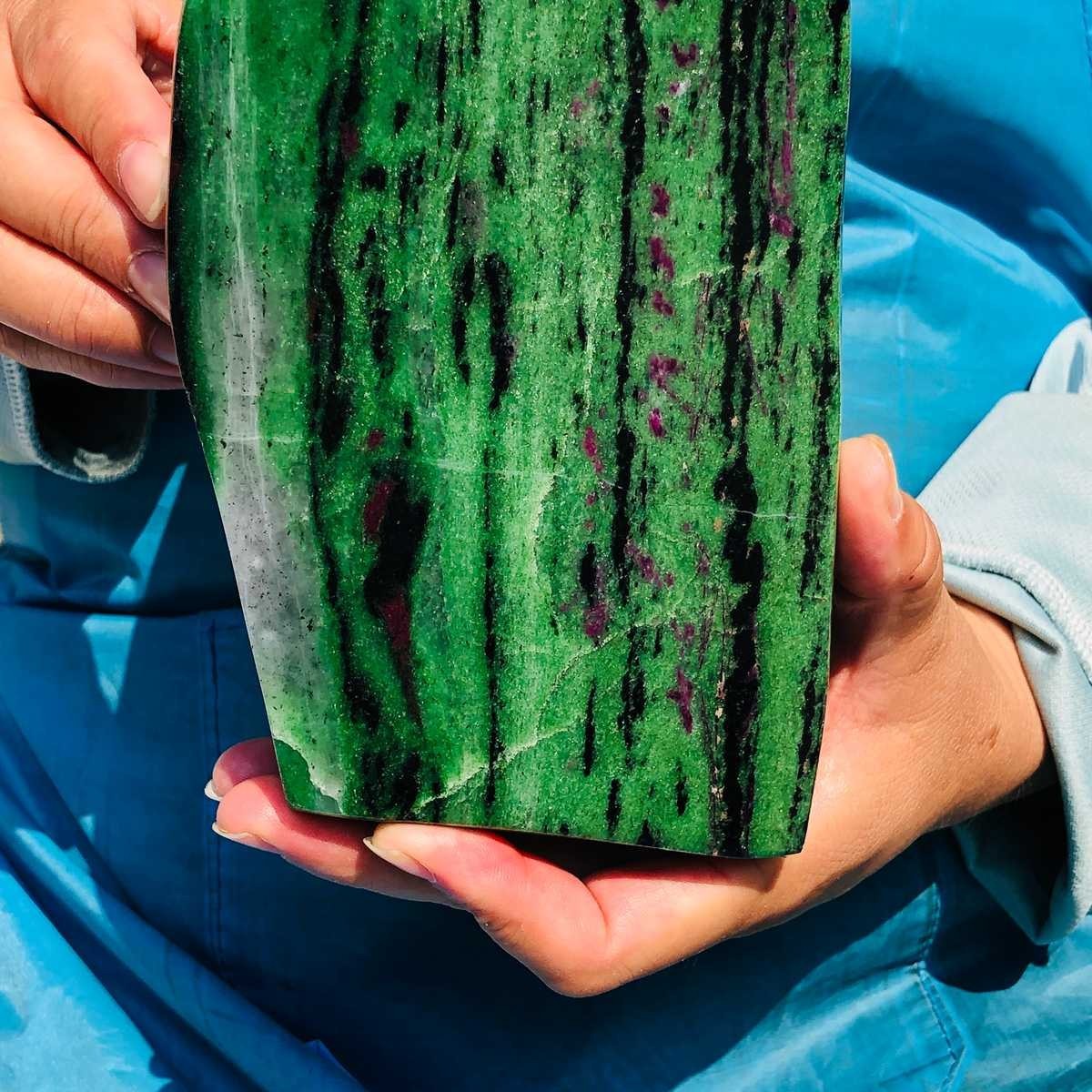 6.75LB Natural Red & green treasure Ruby Crystal Mineral Specimen Heals 1872