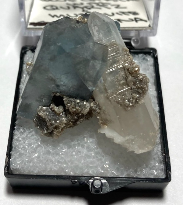 Baby blue Fluorite with Quartz and Muscovite Thumbnail from China