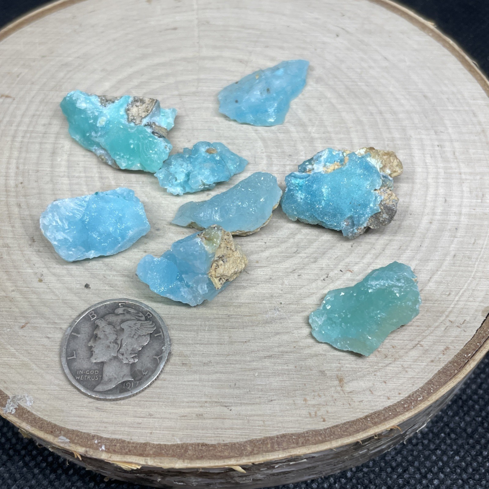 RARE BLUE SMITHSONITE X AURICHALCITE 8 Pieces YANGA KOUBENZA, Dr Of Congo