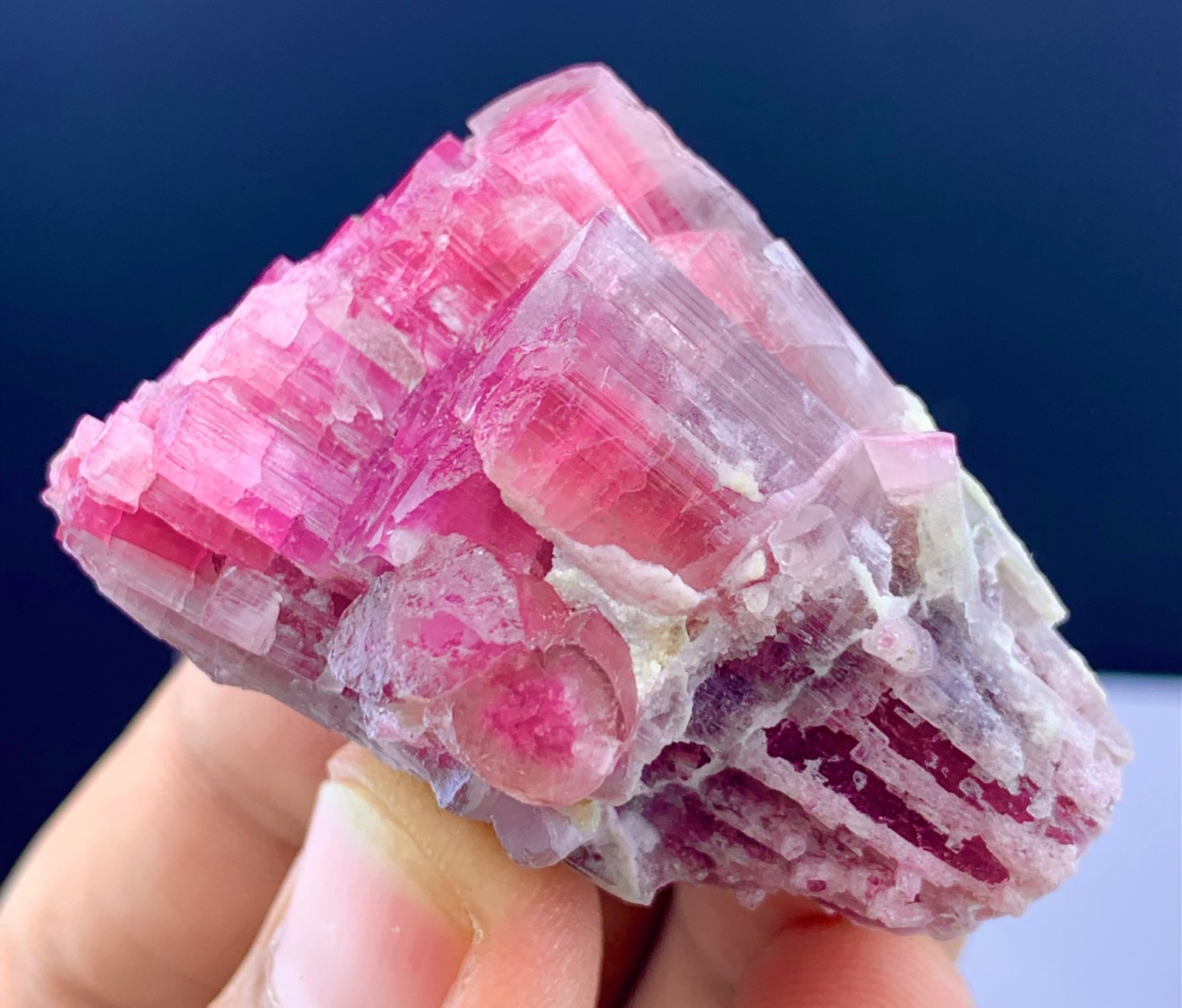 45.97 Gm Natural Hot Pink-Color Tourmaline Terminated Crystal Gemstone —Paproki