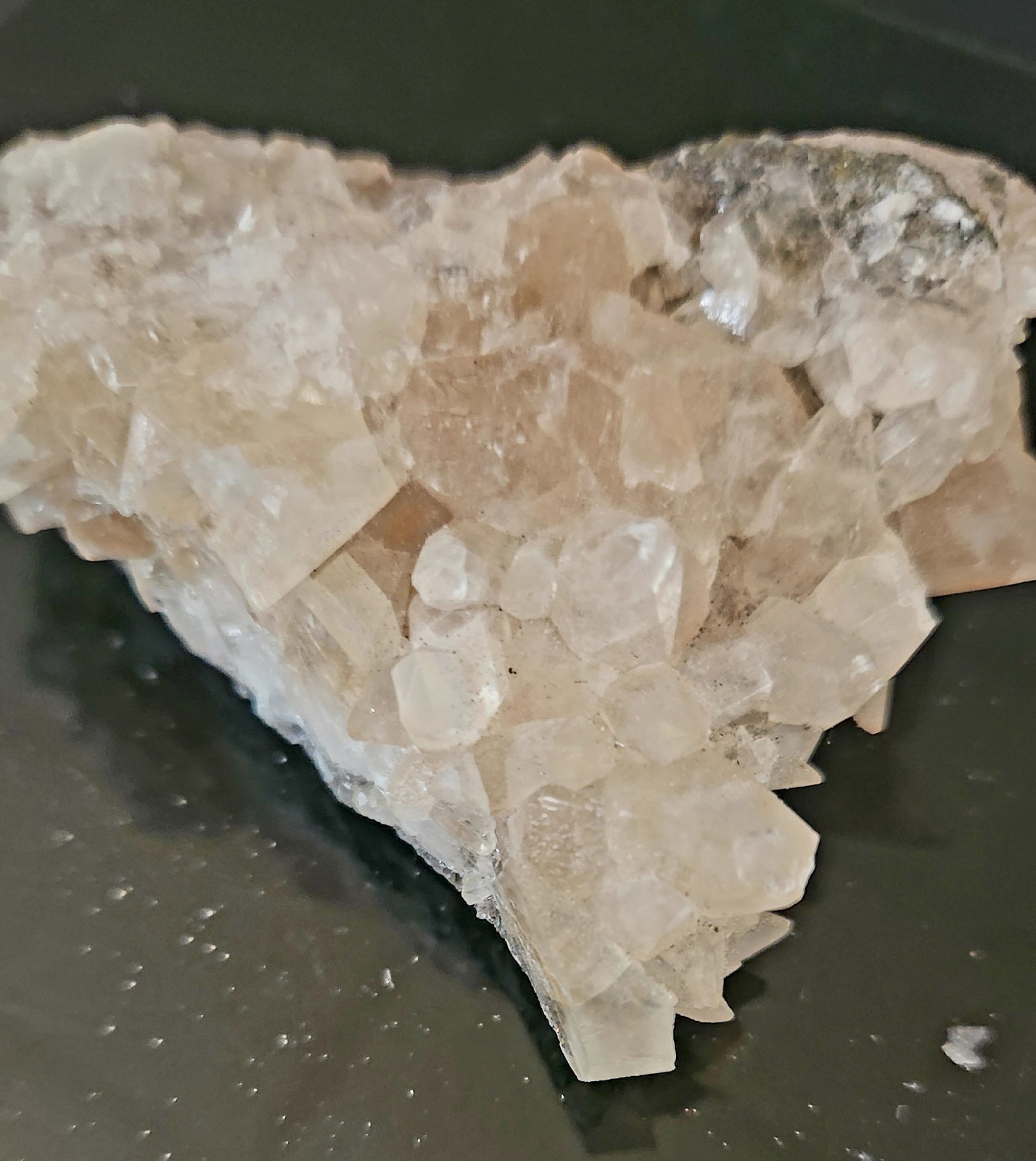 Natural Calcite & Quartz Crystal Cluster Specimen Honey Calcite on Matrix 134g