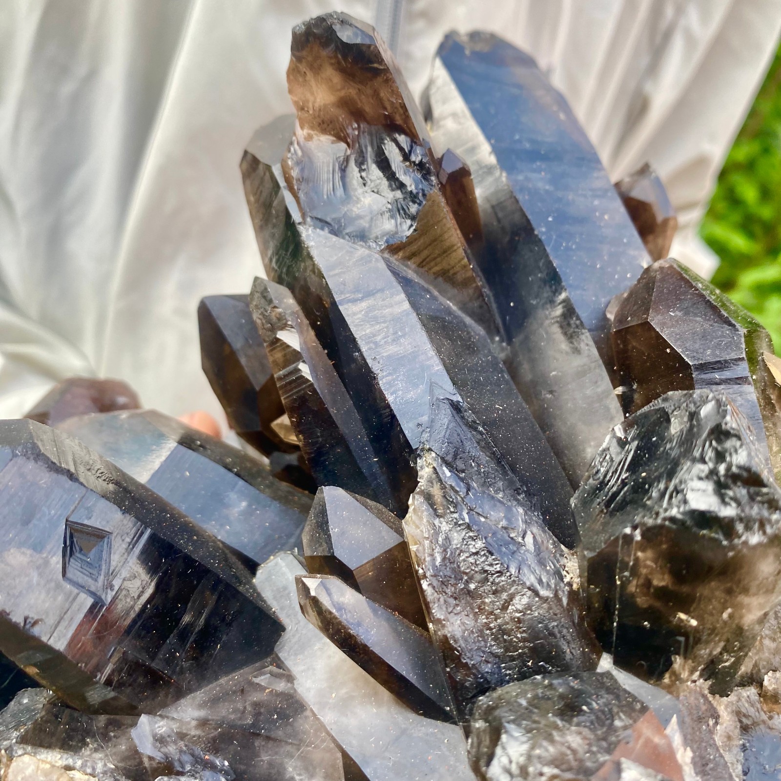 7.93LB Natural Black Smoke Color Quartz Cluster Crystal Specimens Mineral Healin