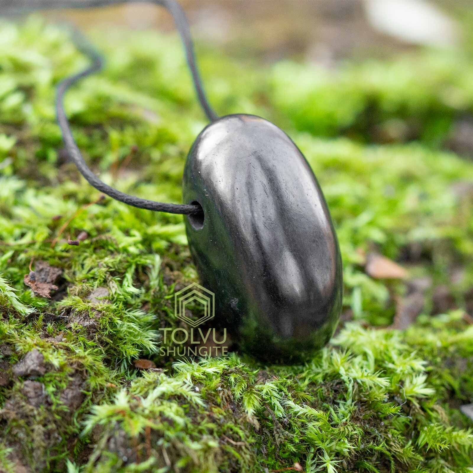 Real Shungite pendant “Nature” made of Authentic shungite Karelian stone, Tolvu
