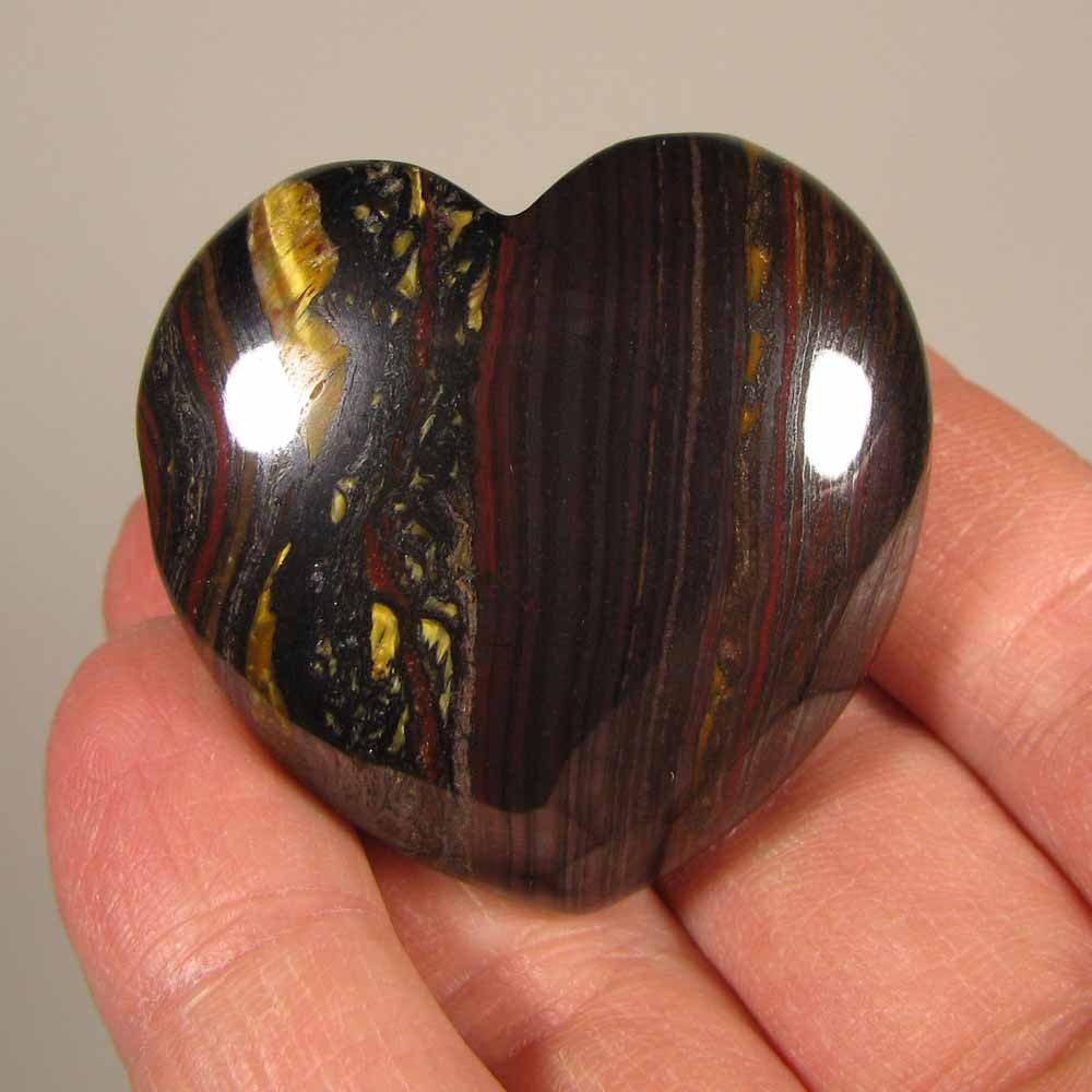 1.8″ RED TIGER IRON Heart Polished Palm Stone – Australia