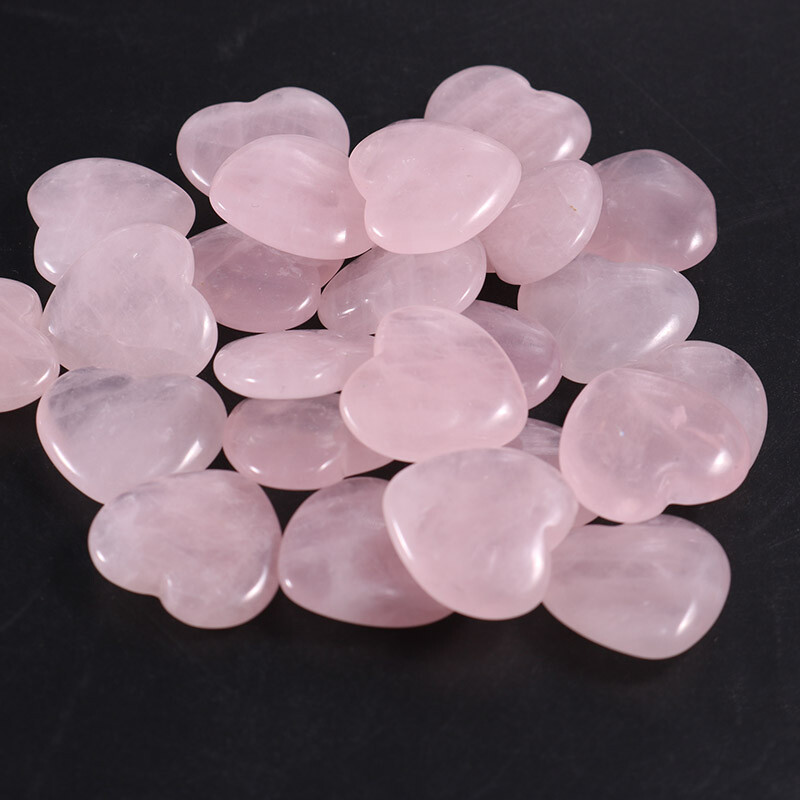 Natural Rose Quartz Healing Gem Stone Small Crystal Stone Heart 20x6mm 30pcs