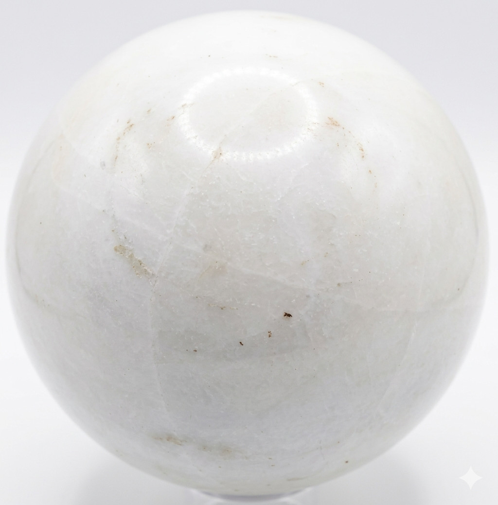 White Marble Polished Sphere over 5 inch over 11 lb from Brazil