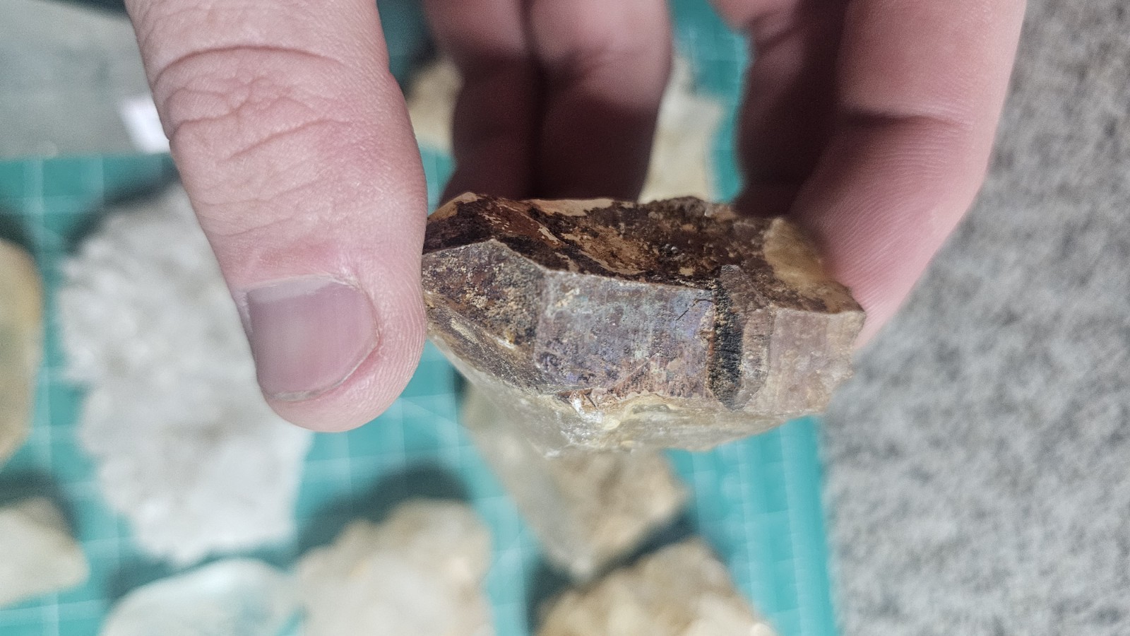 Huge Lot Of Quartz Crystal Points And Clusters. Iron Stained.