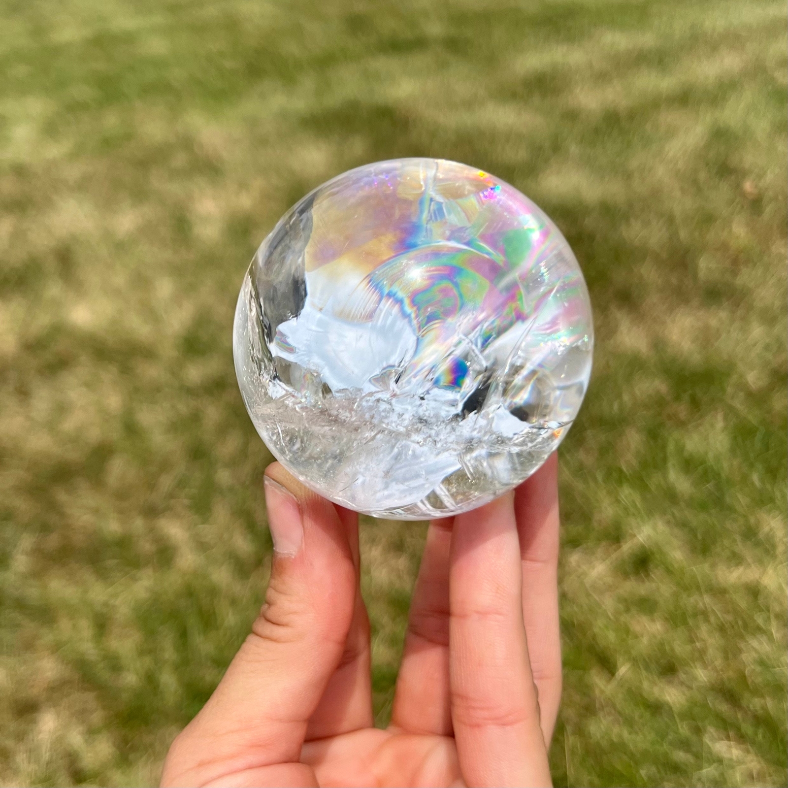 Clear Quartz Sphere (Grade A) Crystal Ball, Natural Clear Quartz from Brazil