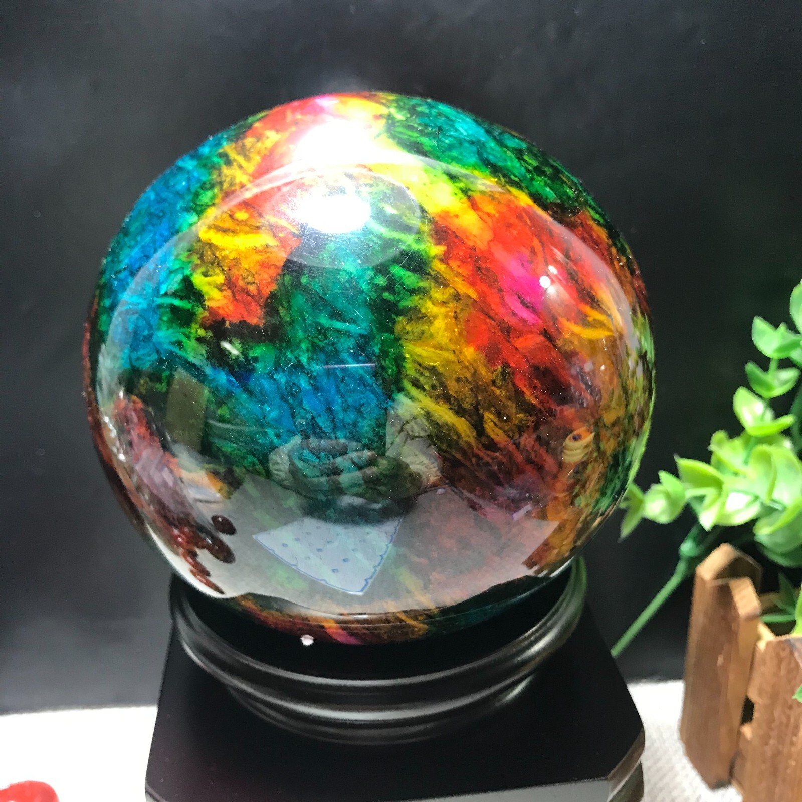 103mm 1680g “Seven Colors Jade” sphere specimen -Taiwan China Gift 01
