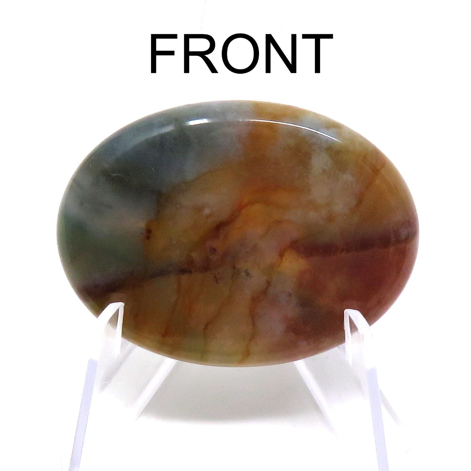 Indian Agate Worry Stone #1346 – 40mm x 30mm or 1.5″ x 1″ – 6mm Thick – Pocket