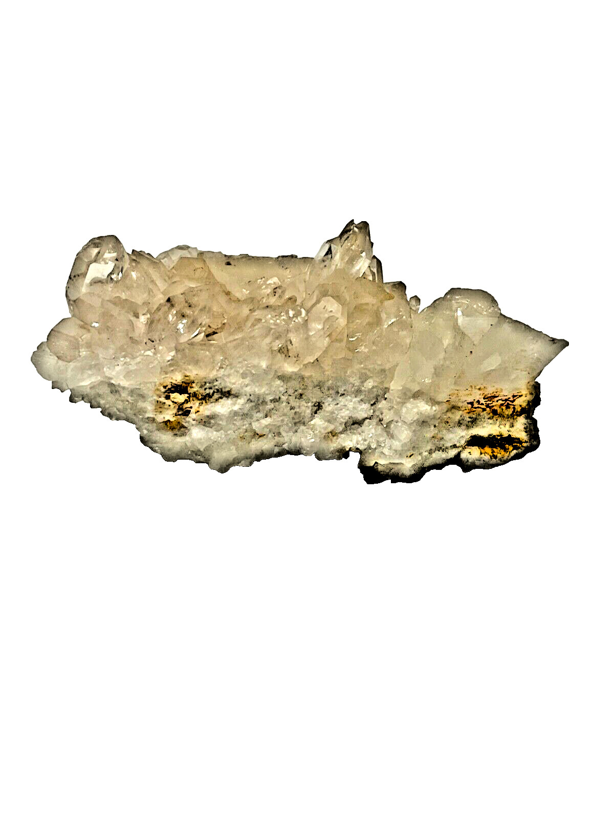 Natural Quartz Clear Cluster Crystal Geode, 3.5″ x 1 5/8″ x 1.5″, 114G
