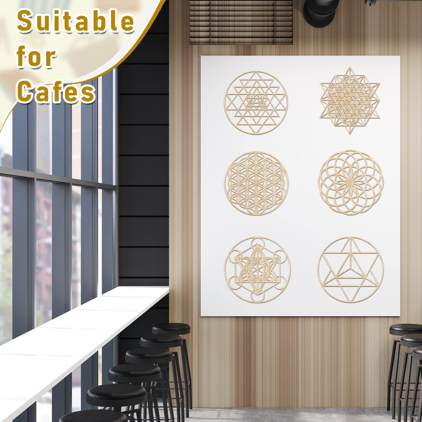 Taiyin 6 Pcs 12 Inch Wooden Sacred Geometry Wall Art Set, Zen Geometric Wall …