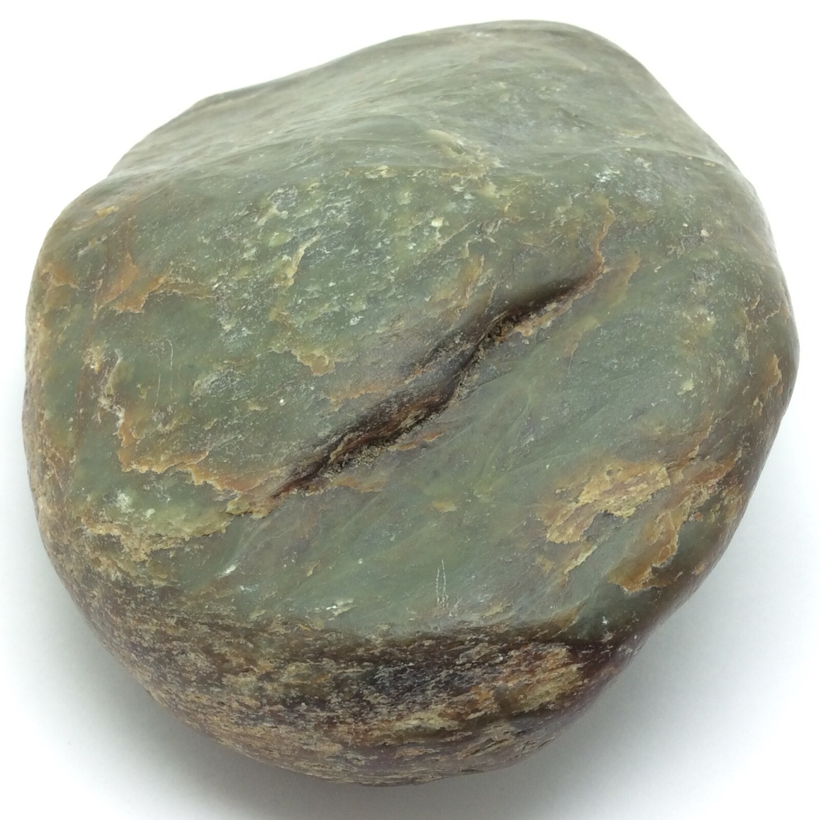 Big Sur Jade Vulcan Iron Stain Ocean Polish Nephrite Display Stone Monterey #20