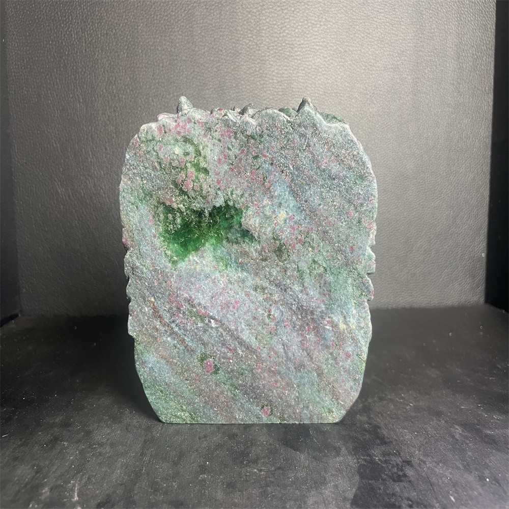 2.3LB 4.4”Ruby in Zoisite Eagle ‘s Head Crystal Quartz Carving Gift