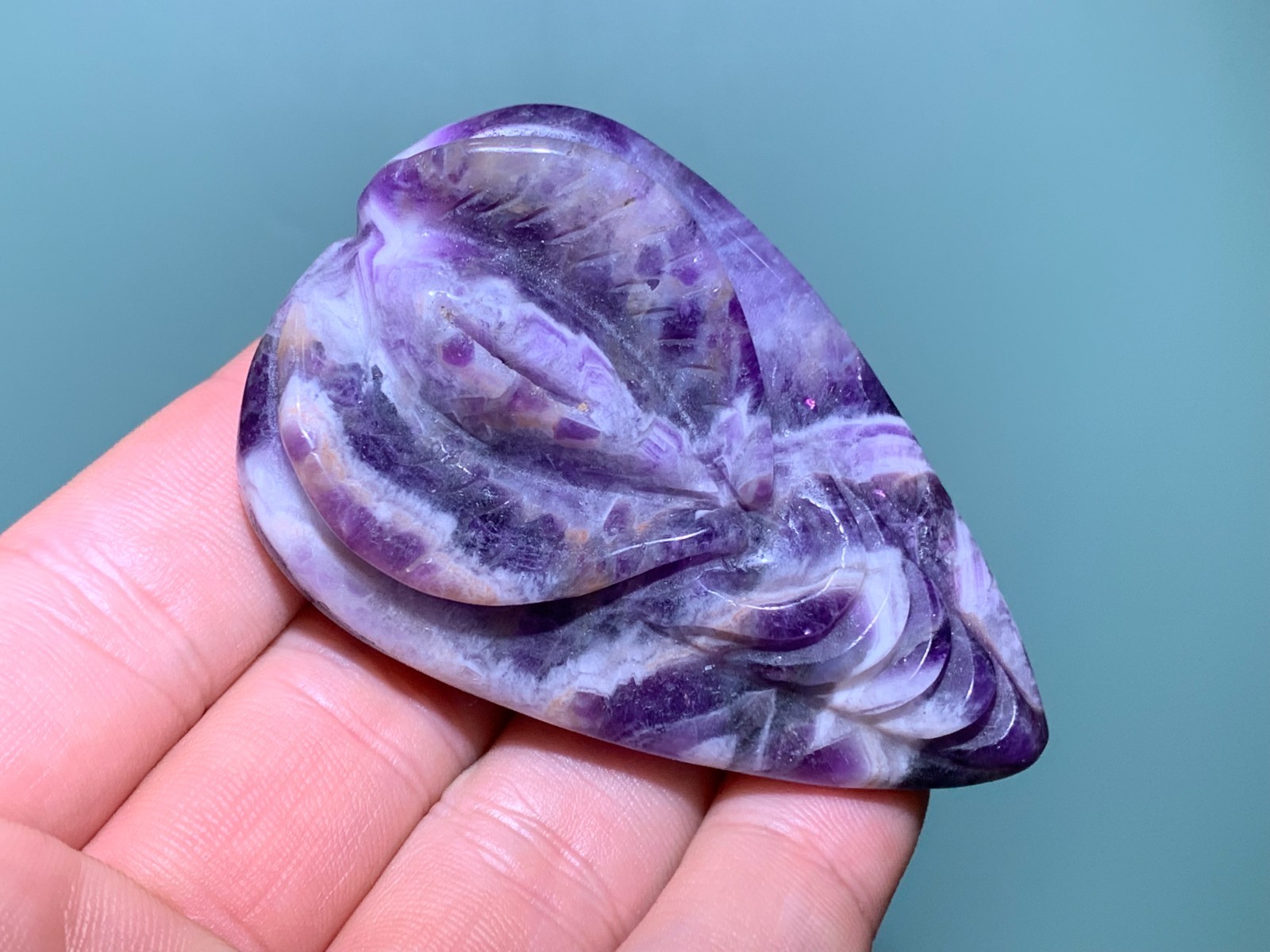 2.5”+Natural Dreamy amethyst quartz crystal hand carved Crystal Vagina skull 1x