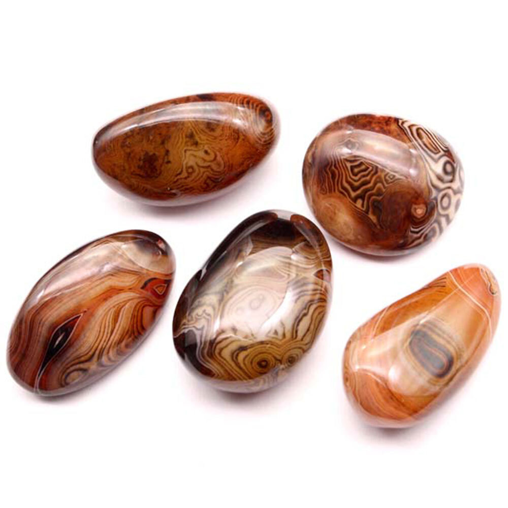 Natural 10Pcs Silk Banded Lace Agate Crystal Sardonyx Carnelian Stone Wholesale