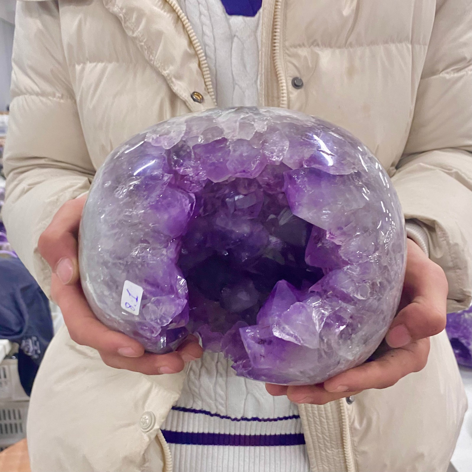 17.85LB Natural Amethyst geode quartz cluster crystal specimen Healing.