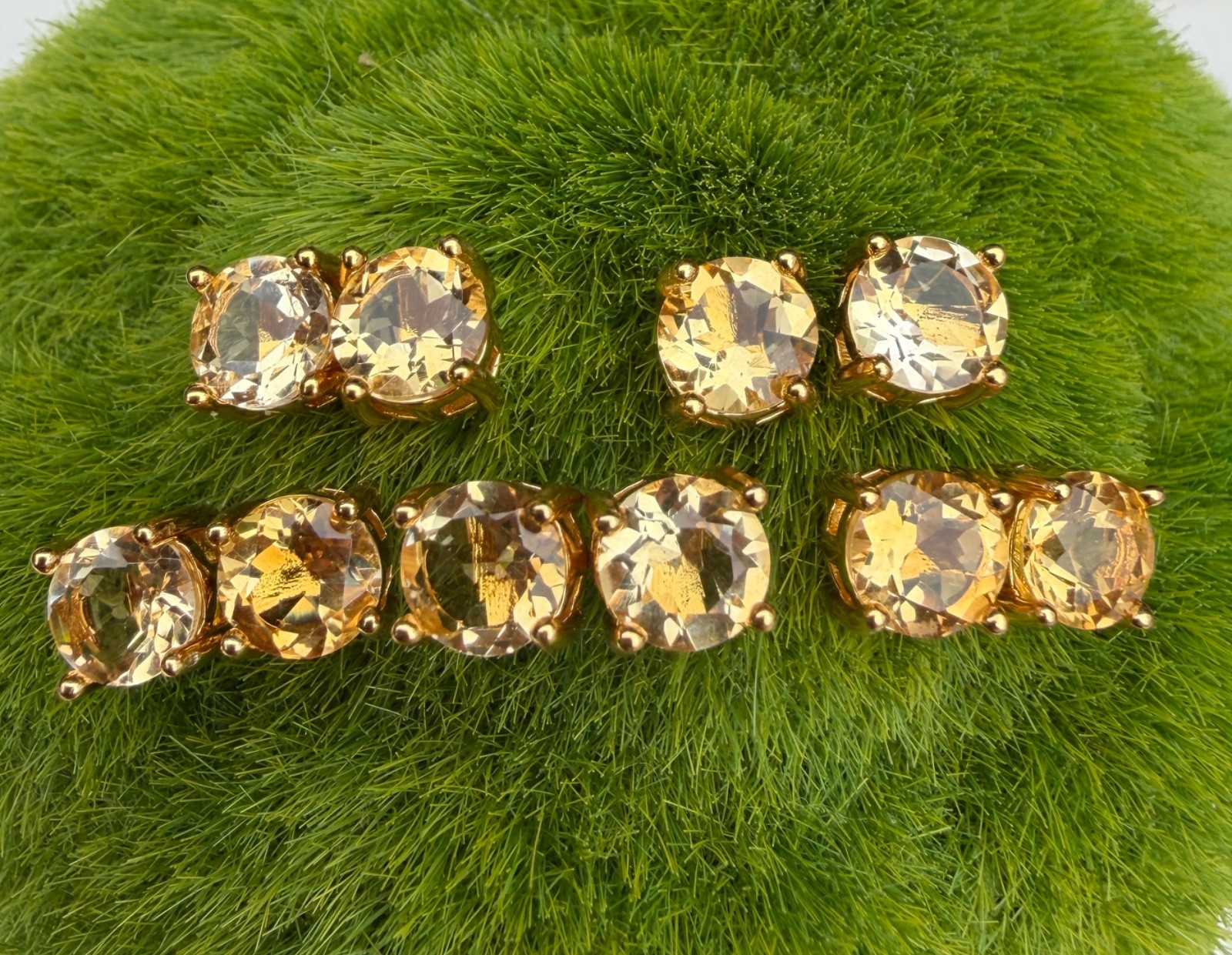 Wholesale Lot 5 Pairs Natural Citrine Stud Earring 6mm