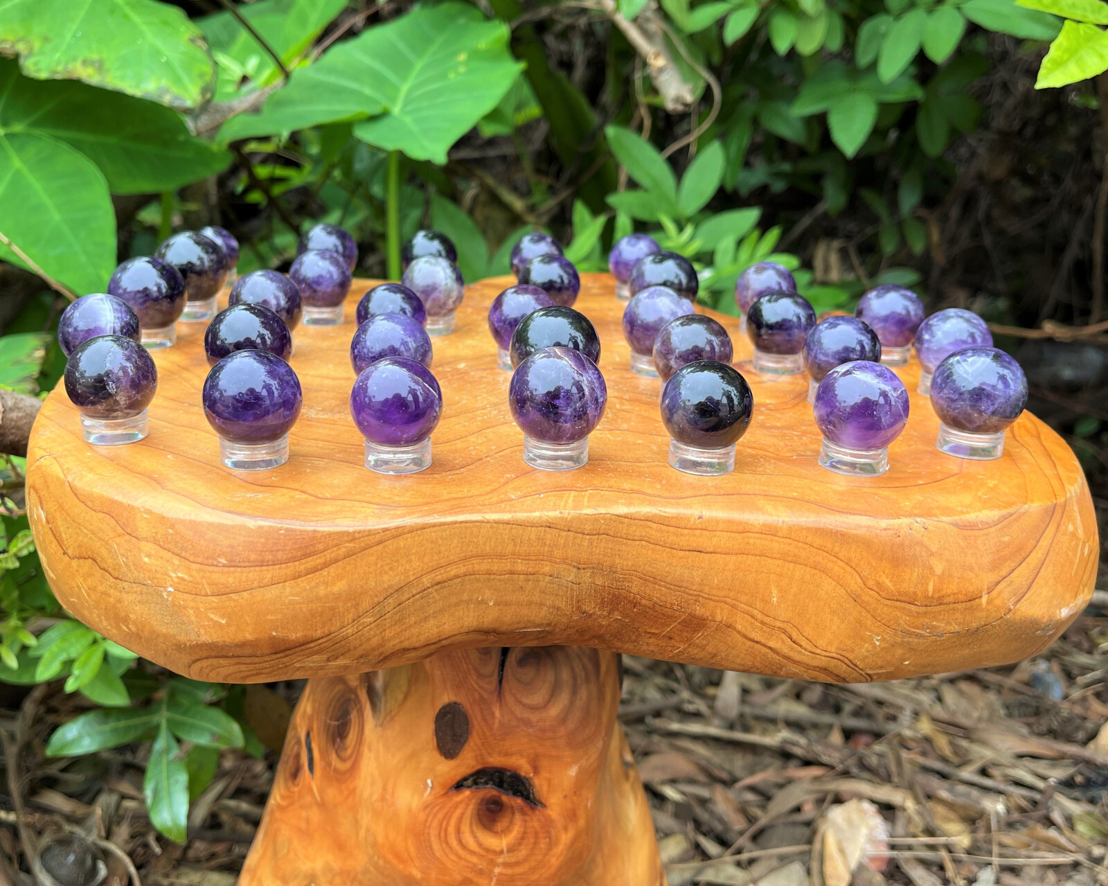 Mini Amethyst Crystal Sphere + Stand, 0.75 – 1″ (AAA Quality Amethyst Sphere)