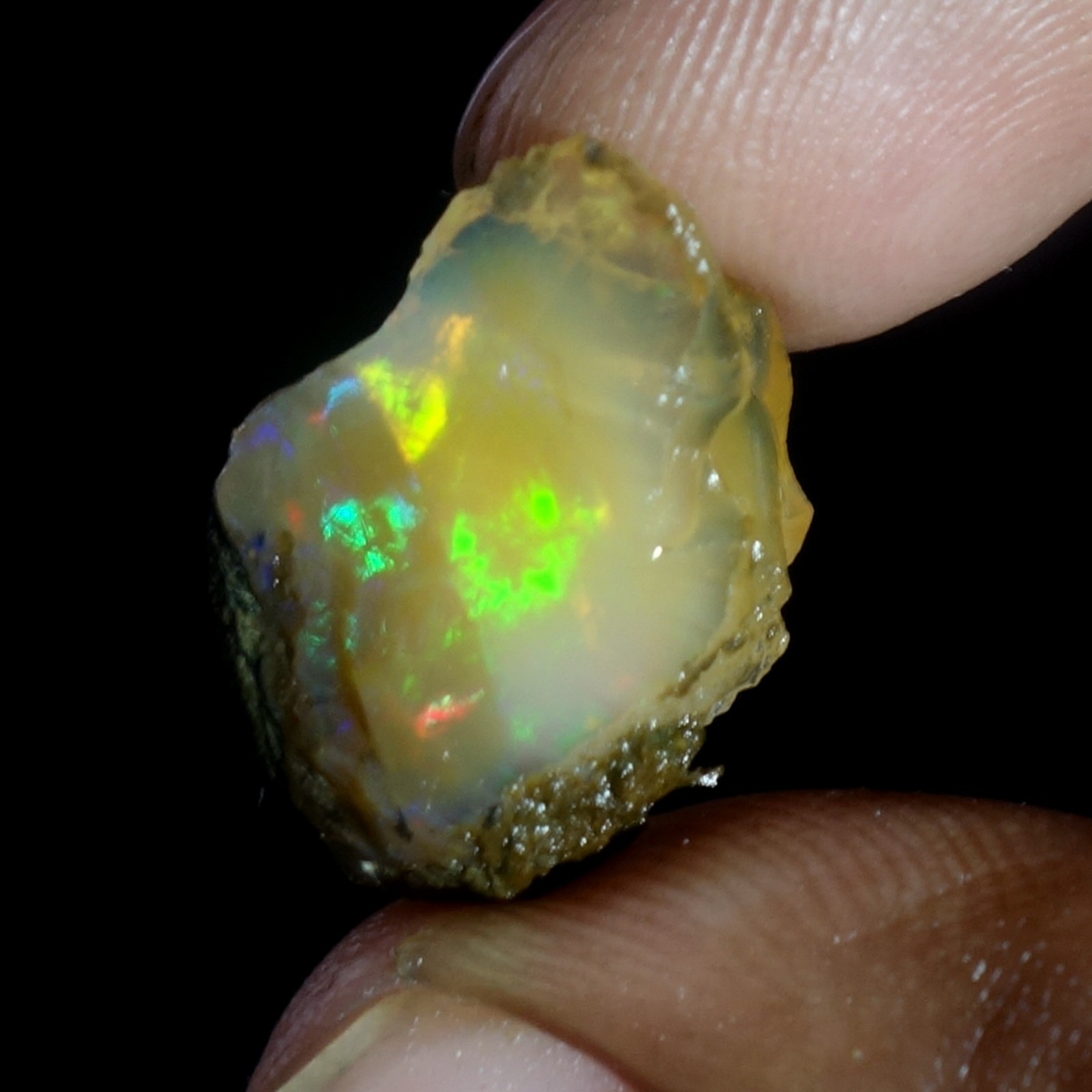 AA+ Ethiopian Oli Opal Rough Entreated Welo Opal Multi Fire Color Flash 11.80Cts