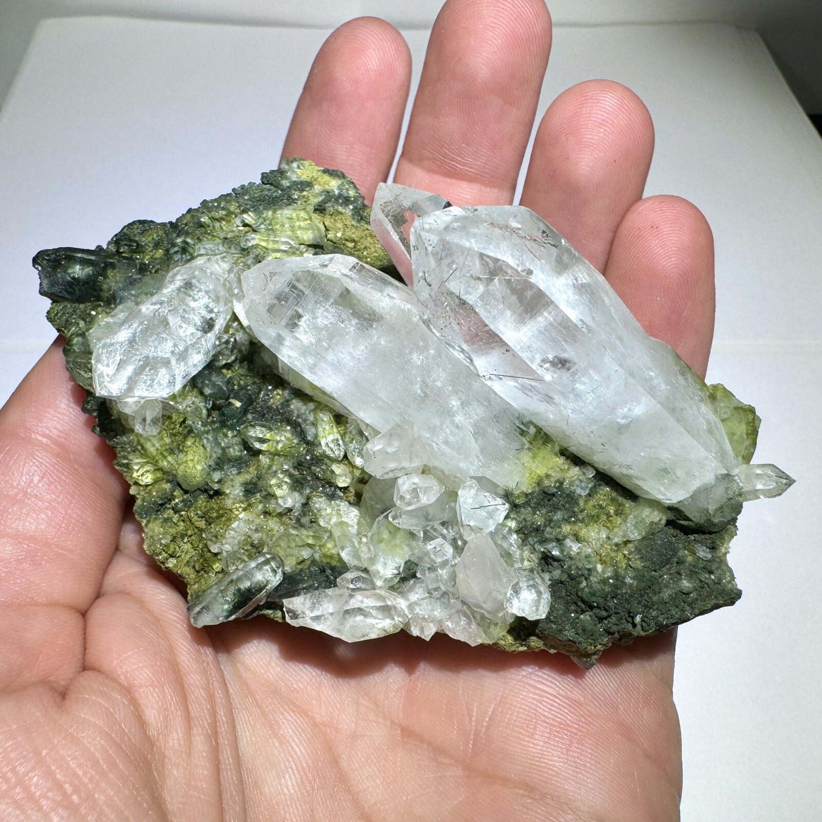 Rare 3.3” Austrian Byssolite Included Quartz Crystal Cluster ex Wendel – Austria