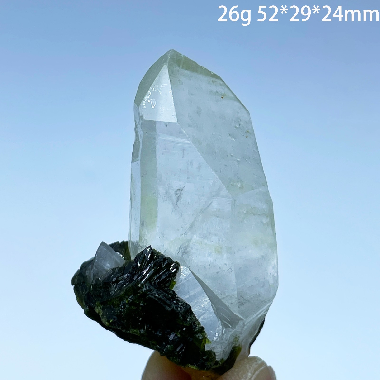 Natural Epidote With Garden Quartz Mineral Specimen Crystal Healing Home Decor