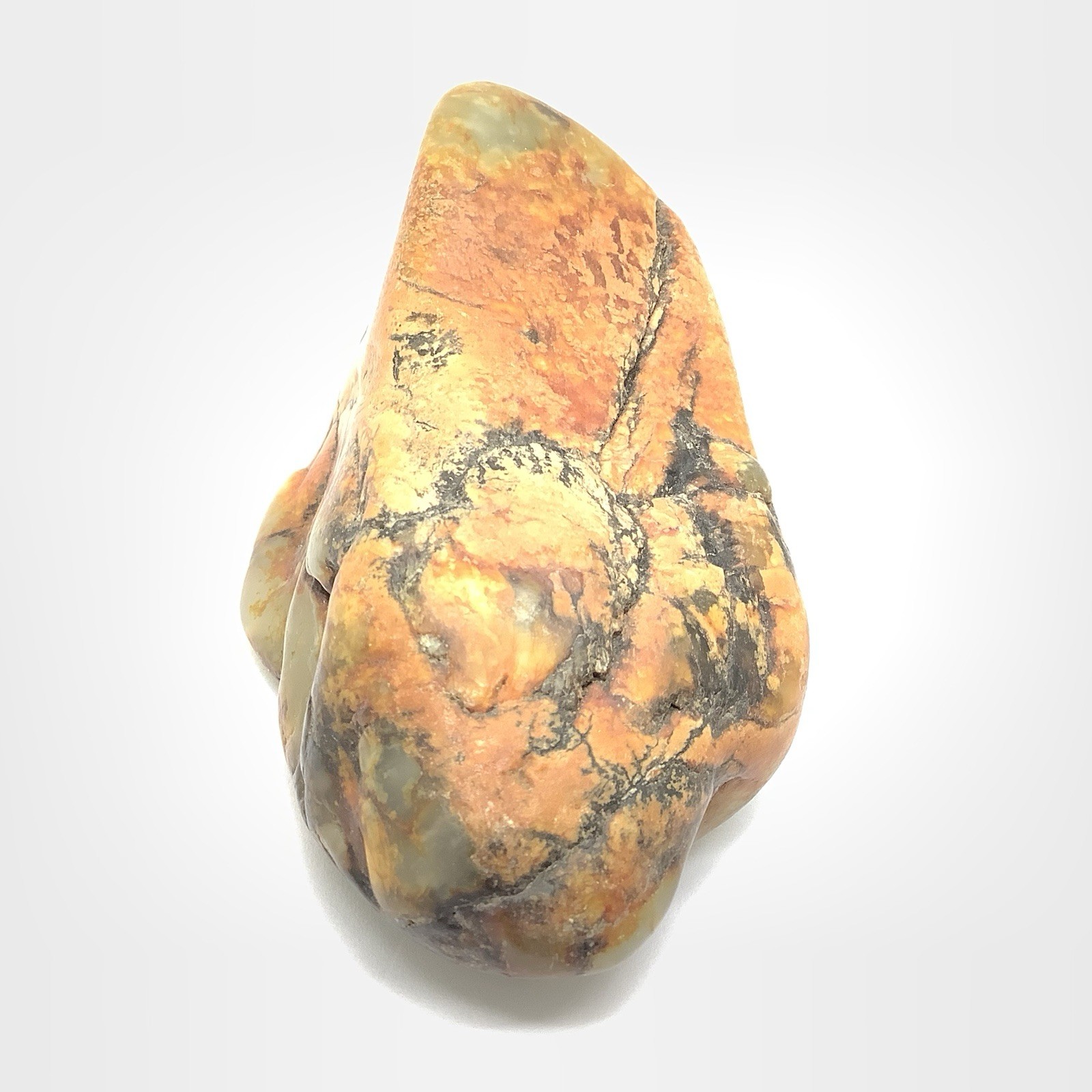 Siberian Jade Cobble White Brown Orange Nephrite Jade Vitim River Siberia 207g